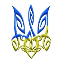 Logo de l’association Bèrèguinia, un trident brodé bleu et jaune